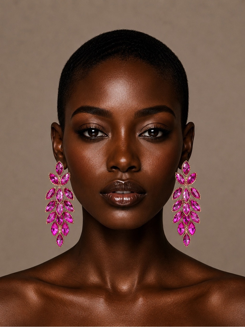 New! Elegant Pink Leaf Drop Earrings 🔥